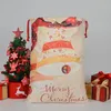 Jul Drawstring Väskor Stor storlek Santa Claus Santa Sack Väskor Party Favor Tillbehör Xmas Canvas Bag Juldekorationer