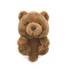 Parti Peluş Teddy Bear House Terlik Kahverengi Kadın Ev Kapalı Yumuşak Kaymaz Faux Kürk Sevimli Kabarık Pembe Kış Sıcak Ayakkabı