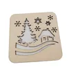 2021 houten decor kaart natuurlijke hout sneeuw sanda vlokken kerst decoratie ornamenten scrapbooking diy party ambachten 10 cm 22 stijlen