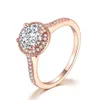 Обручальное кольцо для женщин простой стиль синий кубический цирконий розовый золотой Щепка цвет партии подарок мода ювелирные изделия R781 R782