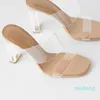 Женщины Luxurys дизайнеры женские слайды обувь тапочки MULES Продажа тапочки летние сандалии пляжные каблуки Sandale прозрачные квартиры 2021