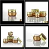 Lagringsflaskor burkar 10g15g30g50g Kosmetisk tom Jar Potte Ögonskugga Makeup Face Container Bottle Fashion Design Golden Capacity JPHWN SR2M7