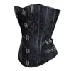 Bustiers & Corsets And Women Sexy Steampunk Jacquard Pirate Faux Leather Corselete Studded Overbust Carnival Party Clubwear