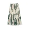 Eenvoudige elegante verse all-match rok zomer zoete print baljurk rokken midden-kalf hoge taille femme faldas japan stijl 210525