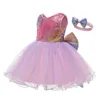 Robe de concours de fille Fête d'anniversaire Robe de princesse Paillette Tulle Robes d'été pour filles Robes de fille de fleur pour les mariages Q0716