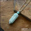 Pingente colares pingentes jóias gemas naturais pedra difusor de óleo essencial por garrafa colar de aço inoxidável gota 210323 Drop entrega
