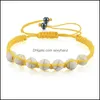 Brins Bracelet de corde jaune tissé à la main fil tressé Chakra perles de pierre naturelle bracelets pour femme hommes noeud réglable bijoux présent Bea