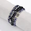 Boheemse Multi Layer Kralen Armbanden Veelzijdig Stretch Strand Sparkly Crystal Beads Wrap Slip-on Manchet Bangle Set