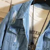 Wholesaleデザイナー秋と冬のメンズジャケットファッションカジュアルデニムジャケットメンズプラスサイズブルーカラーラペルリッピングジーンズジャケットサイズm-4xl x