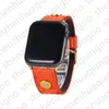 럭셔리 시계 밴드 스마트 스트랩 Apple iWatch 밴드 7 6 4 3 시리즈 41mm 45mm 44mm 스트랩 디자이너 가죽 팔찌 골드 링크 리벳 팔찌 패션 플라워 남성 여성