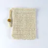 Naturlig Sisal Mesh Soap Saver Pouch med Drawstring Exfoliating Dusch Bad Bad Väskor för skum 4st / lot