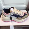 Tjocksulor Fritidsskor kvinnor plattform Reseläder snörsko 100 % kohud mode dam Bokstäver Platt designer Löptränare män gym sneakers storlek 41-42-45