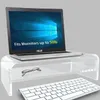 아크릴 모니터 스탠드 2 계층, iMac, PC, 바탕 화면, 노트북, TV 화면, 튼튼한 플랫폼, 투명한 인체 공학적 모니터 스탠드가있는 프린터 용 컴퓨터 모니터 스탠드 라이저