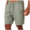 Shorts pour Hommes Pantalons en Coton et Lin Pantalons d'été Cool Comfy Linho Pantalons Courts élégants légers avec Poches à Cordon de Serrage de Plage Pantalons de survêtement Ample