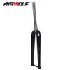 Airwolf Carbon Fiber 자갈 자전거 프론트 포크 사이클로 크로스 자전거 포크 700 * 45C 또는 27.5er * 2.1 "타이어 외부 / 내부 케이블 라우팅 100 * 12mm 자전거 부품