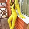 النساء الشتاء سميكة الدافئة Snowsuit السراويل الرياضية بدلة تزلج مقاوم للماء يندبروف بذلة التزلج الثلوج ازياء ملابس خارجية V191111