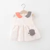 Fashion Contrast Colour Plaid Doll Collar Baby Girl Dress Summer Sleeveless Clothes Girls Princess 210515