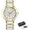 2020 Новая пара Часы Lige Top Brand Роскошные Керамические Кварцевые Часы Водонепроницаемый Светающий Наручные Часы Мода Женщины Часы Мужчины Любители Q0524