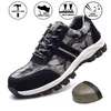 Breathable Steel Toe Cap Work Shoes Men's Anti-smashing Anti-piercing Construction Site Safety 211217