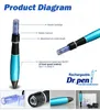 DR.PEN A1-W 무선 DERMA 펜 자동 마이크로 바늘 시스템 조정 가능한 바늘 길이 0.25mm-3.0mm 5 속도 전기 Dermapen