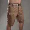 Atualizado homens impermeáveis ​​shorts táticos Caminhadas de carga ao ar livre Caça Ripstop Casual multi-bolsos curtos 210716