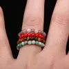 4mm handgjorda ring kreativa naturliga pärlor energi chakras sten kristall rund pärla smycken sliver månsten opal charm finger för kvinnor