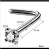 & Body Jewelry Drop Delivery 2021 Crystal Sets Studs Stainless Steel Piercing Screws Fashion Nose Septum Rings Pxi7V