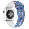 32 색 크리스마스 인쇄 실리콘 밴드 iwatch 팔찌 스트랩을위한 Apple Watch 시리즈 7/6/5/4/3/2 SE 40 41 44 45mm WatchBand