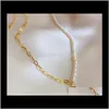 & Pendants Fashion Pearl Chain Necklaces 18K Gold Hear Pendant Choker Necklace Jewelry For Women Party Wedding Drop Delivery 2021 Zmx02
