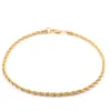 Hiphop Jewelry Solid 18K Yellow Gold Rose Gold Filled Men's 1.15MM 1.45MM 18inch Diamond Cut Rope Chain Necklace