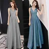 Sexy Woman Evening Party Night Dress Maxi Summer Bling V-neck Sleeveless Elegant Slim Silver Sequin Long 210603