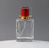 Bouteilles de parfum vides de 1,7 oz carrées, vaporisateur en verre transparent de 50 ML atomiseur de brume fine pour parfums aromathérapie SN4042