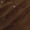 Moda masculina padrão-ajuste manga longa camisa de veludo único bolso grosso confortável 100% algodão trabalho casual camisas de botão g0105