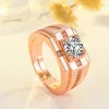 Anillos para hombre Crystal Men's fashion simple zircon open men's ring business Lady Cluster styles Band