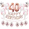 38pcs /セット40歳の誕生日バルーンナンバー40歳の誕生日パーティーデコレーションアダルト40男の女性記念日210719