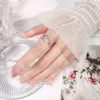 Блестящий циркон милая бабочка геометрическая линия двойной круг стерлингового серебра 925 кольцо для женщин свободный размер изысканные украшения 210707