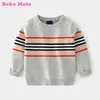 Kids Sweater For Boy 2021 Autumn Striped Toddler Boy Clothes Long Sleeve Cotton Knitted Baby Pullover Children Clothing Boys Y1010