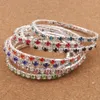 10Corors 3Length colorido tênis tênis cristal braceletes de jóias moda bb73