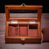 Watch Boxes & Cases 3 Slots Brown Wood Display Case Organizer Wooden Storage Packing Gift Jewelry Hele22