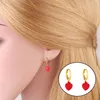 Hoop Huggie Heart Shape Tiny Drop örhängen Trend Candy Color Dripping Oil Ear för kvinnor Fashion Wild Valentines Jewelry Gifts