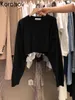 Korobov O Neck Long Sleeve Sweater Women Solid Color Casual Loose Pullover Jumpers Korean Style All-match Tops Sueter Mujer 210430