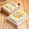 Transparent Sandwich Packaging Box Durian Cake Chocolate Bread Oil-proof Packing Boxes Picnic Vegetable Salad Storage Case BH5808 WLY