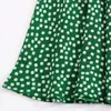 Rokken Sweet Green Floral Print Mini Women Rok A-Line Empire geplooDed Lady