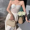 Sexy Hollow Out Lace Dress Women Summer Spaghetti Strap White French Retro Amber Embroidered Satin Suspender Party 210601