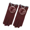 Fingerless Gloves 1Pair Winter Women Elegant Warm Fur Woolen Female Full Finger Mittens