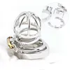 Best CBT Male Chastity Belt Device Stainless Steel Cock Cage Penis Ring Lock with Urethral Catheter Spiked Ring Sex Toys For Men P0821