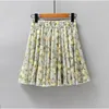 2021 Zomer Nieuwe Koreaanse versie Kleine verse golfpunt chiffon rok hoge taille dunne geplooide veiligheid rok broek x0428