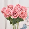 Flanelle à tige unique Rose Roses artificielles réalistes Fleurs pour la Saint-Valentin Mariage Douche nuptiale Décorations de jardin à la maisonRRE12297