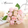 Bouquet fleur artificiel rose 12 têtes bricolage fausse fleurs de soie floral pour mariage de Noël