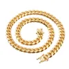 8mm 10mm 12mm 14mm 16mm jóias de aço inoxidável 18k banhado a ouro alto polido miami cubana link colar punk curb chain k3587309t